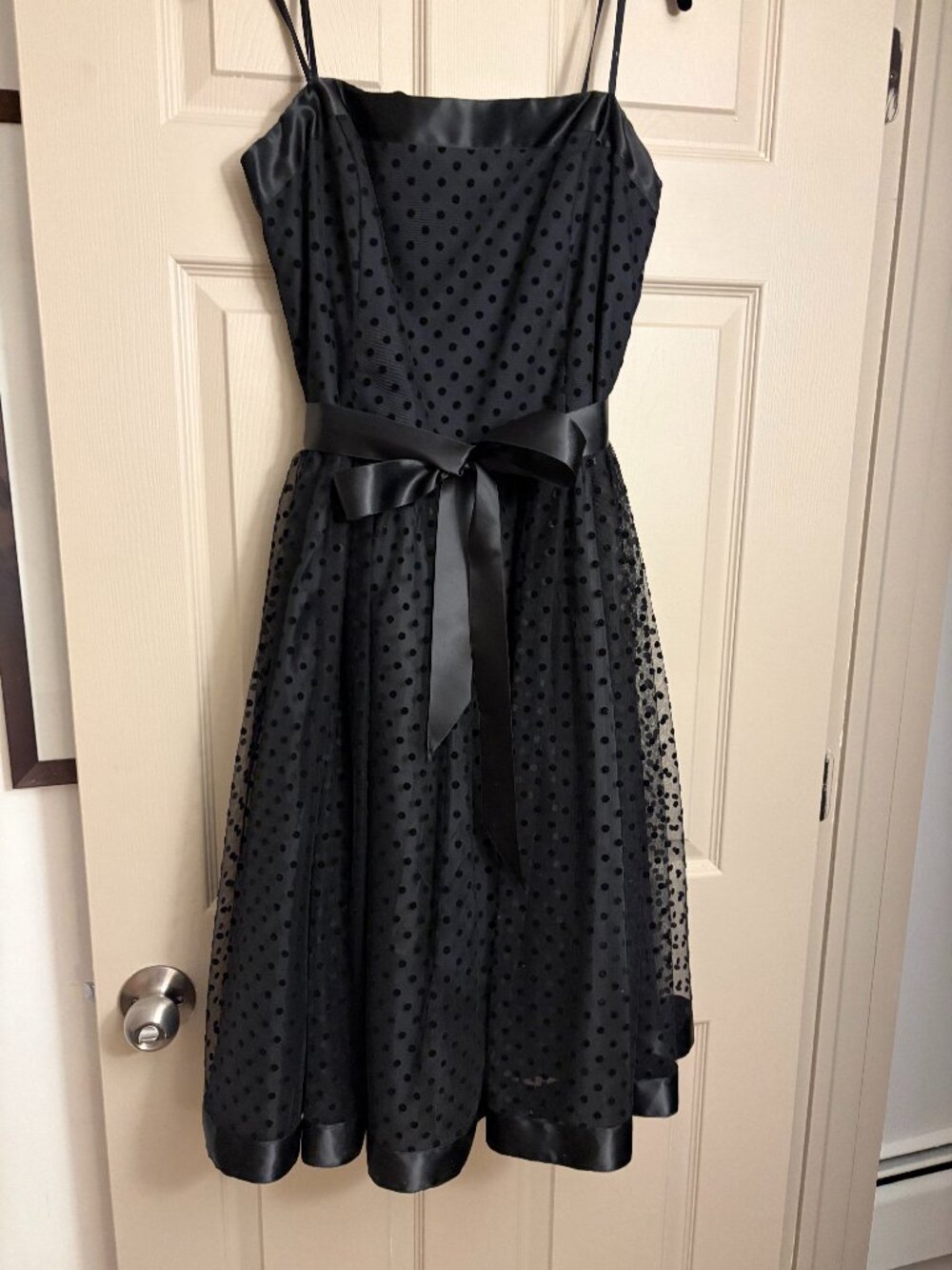 Robe de cocktail ONYX NITE Pois Corset Tulle / Polka Dot Party Dress Size 6